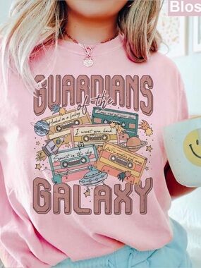 Guardians of the Galaxy Pink Graphic Disney Tee Medium Comfort Colors NWOT